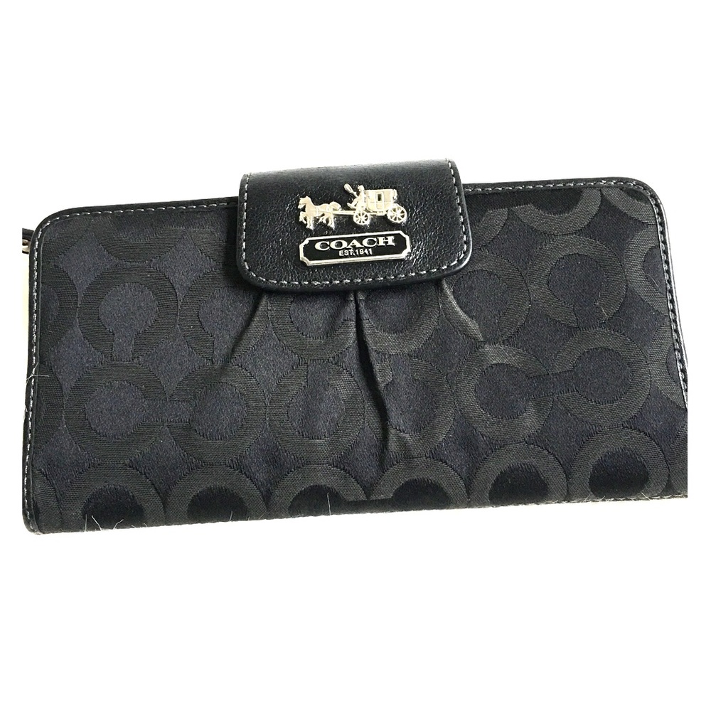 Authentic Coach wallet with checkbook insert