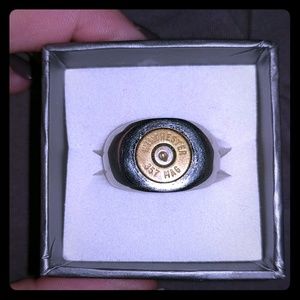 MENS bullet designs 357 magnum ring