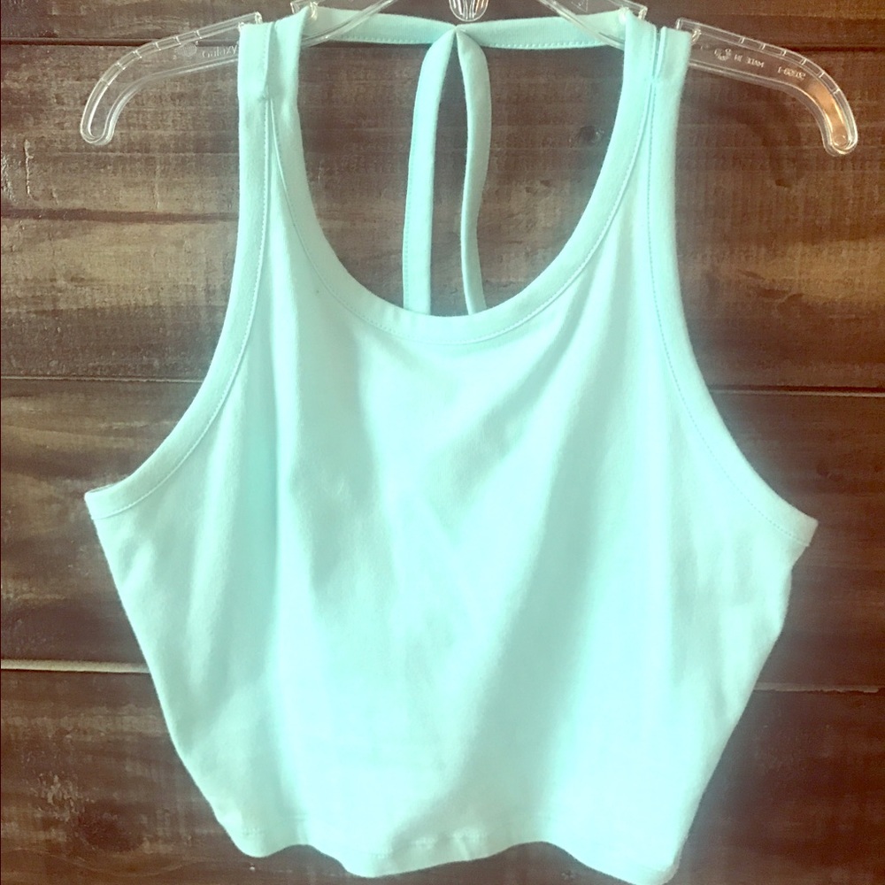 Light blue crop top