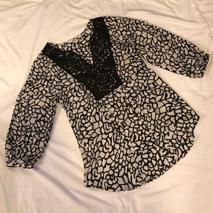 Daniel Rainn black and white blouse