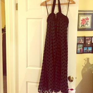 Black halter polka dot dress