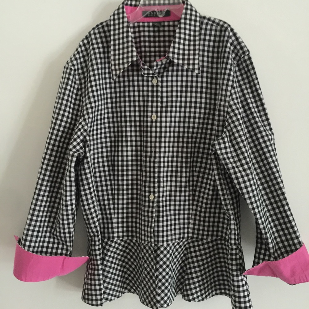 NWOT RALPH LAUREN GIRLS SZ 10 BLOUSE W/ RUFFED HEM
