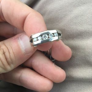 Men's 5-Stone Diamond, White Gold Band