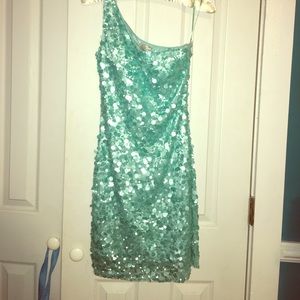 one shoulder sequin dress