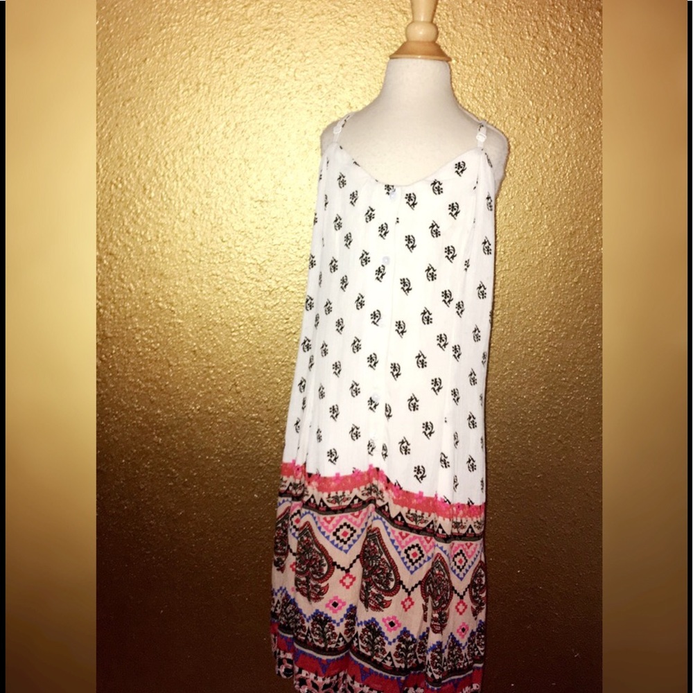 BOHO FLORAL BUTTON UP DRESS