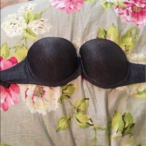Silver Strapless Bra