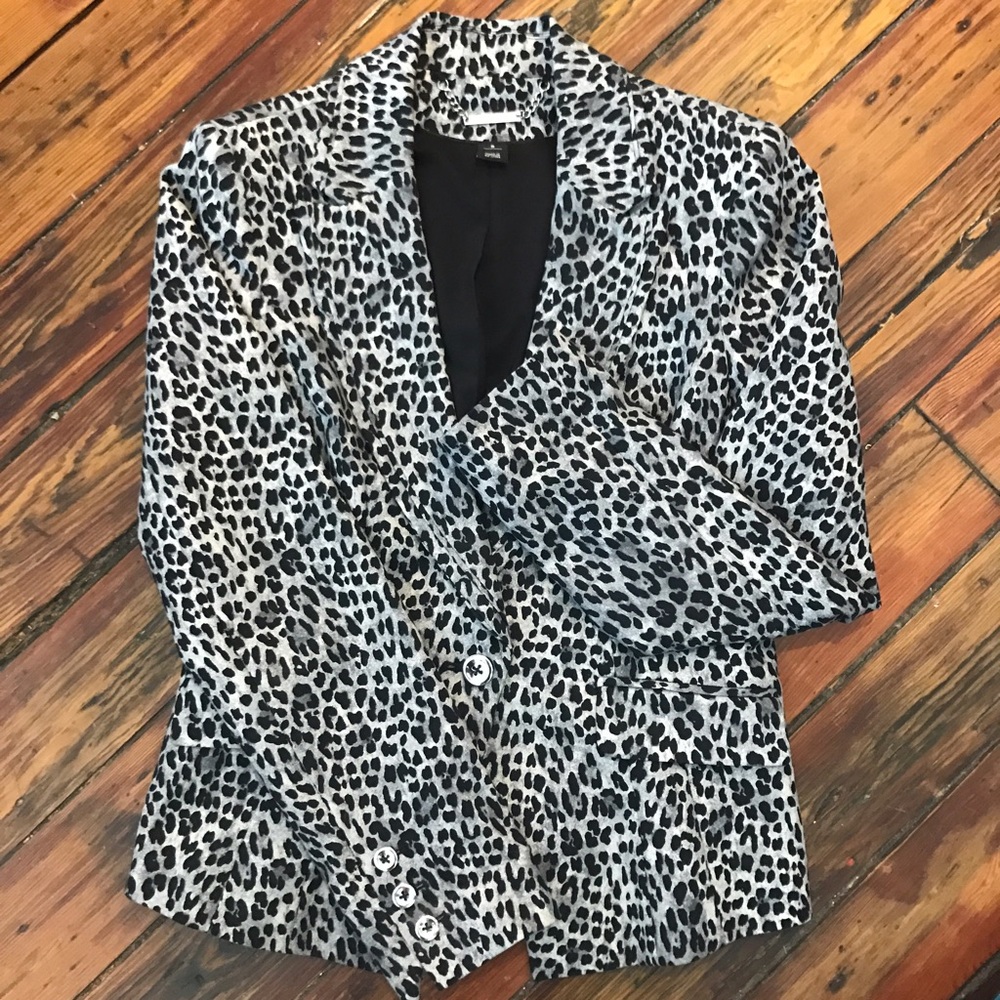White House Black Market Leopard Blazer