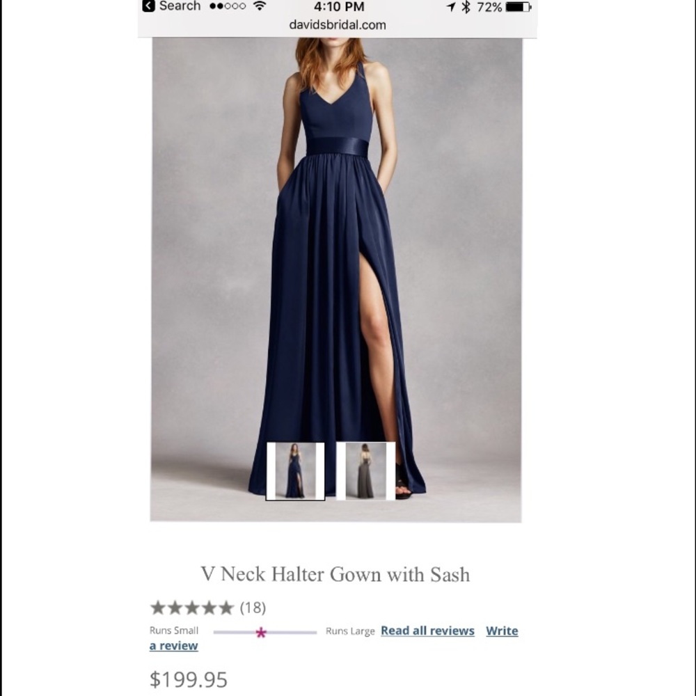 Navy Vera Wang Prom Dress
