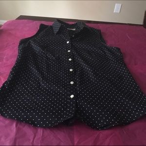 Banana Republic Black and White Dot Top Size 14.