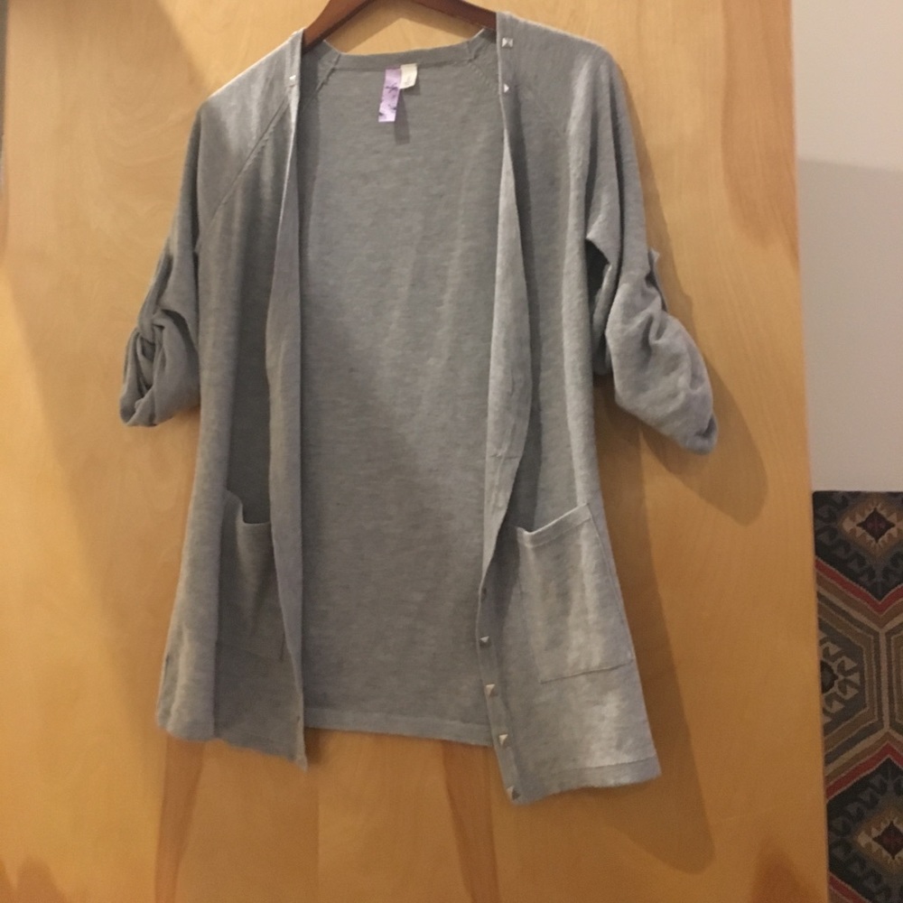 Grey studded cardigan from Francesca's