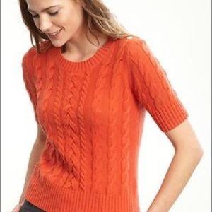 Banana Republic red/orange cable knit sweater