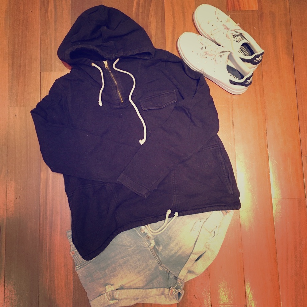 J. Crew | Hooded Quarter Zip Sweatshirt | Size M