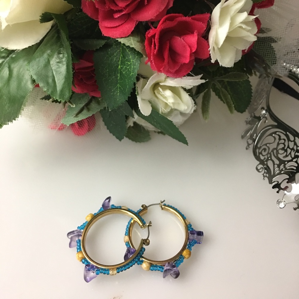 Tri- color Loop Earring