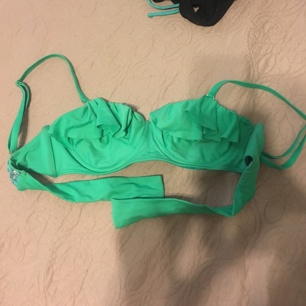 Medium, green maaji bathing suit top.