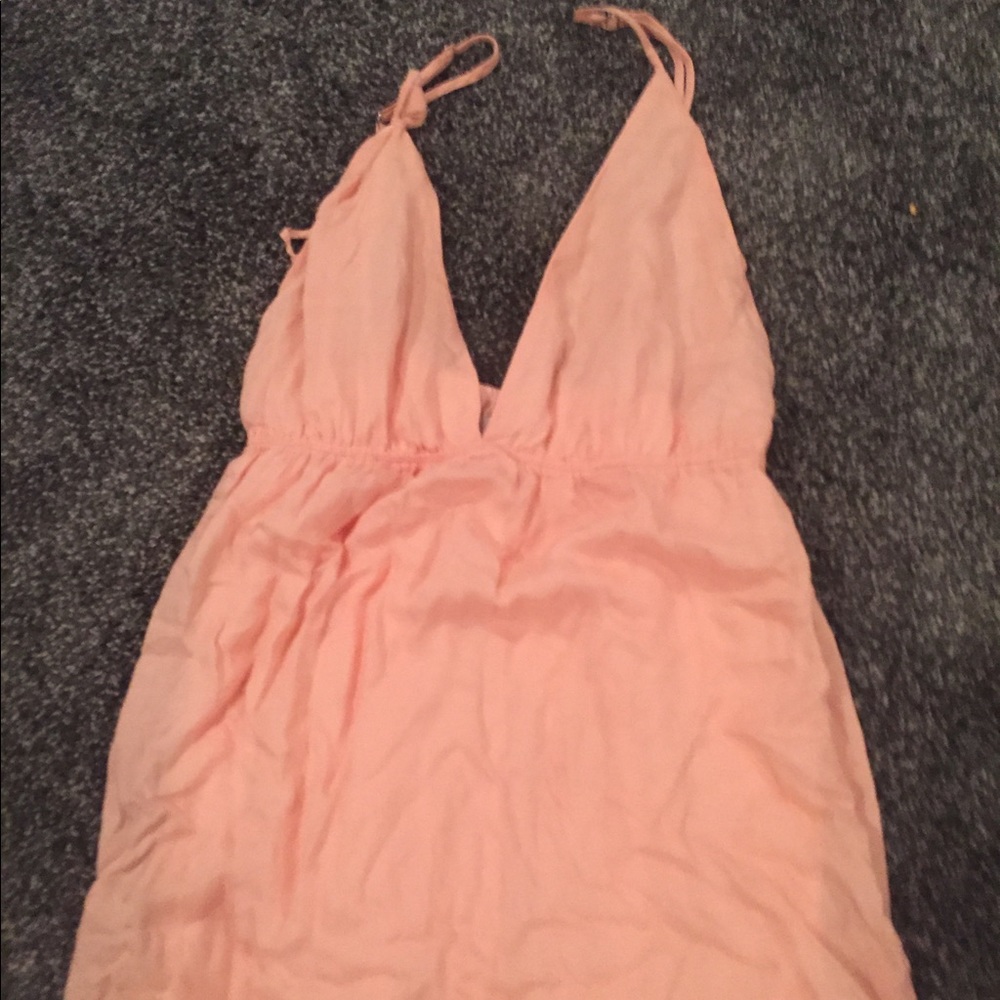soft salmon flowy dress