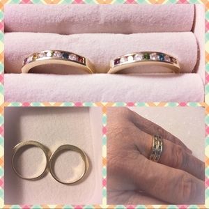 Two Stackable Multicolored Diamond Rings from JTV