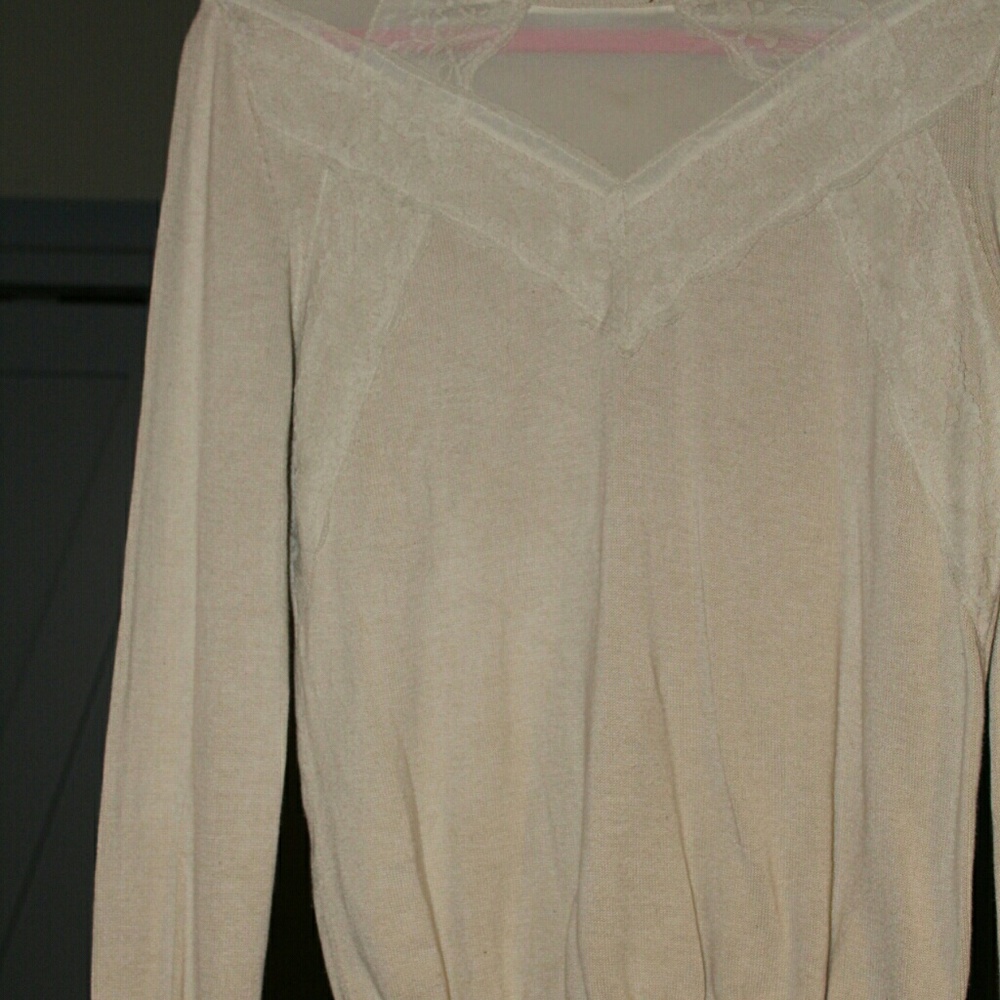 lacey tan/nude sweater