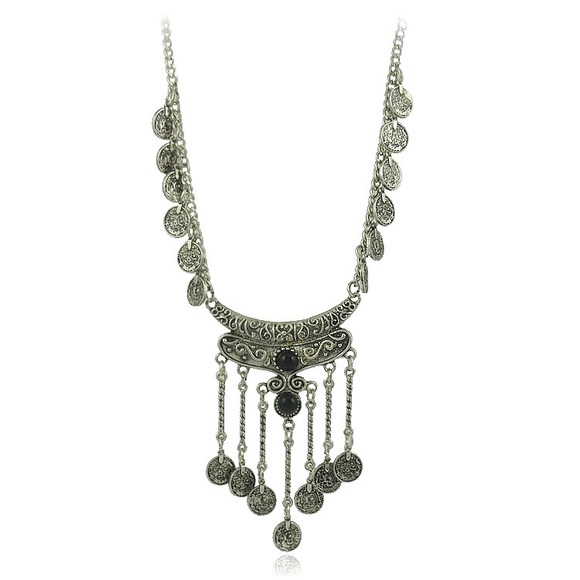 Coachella Boho Gypsy Coin Statement Necklace - Picture 2 of 2