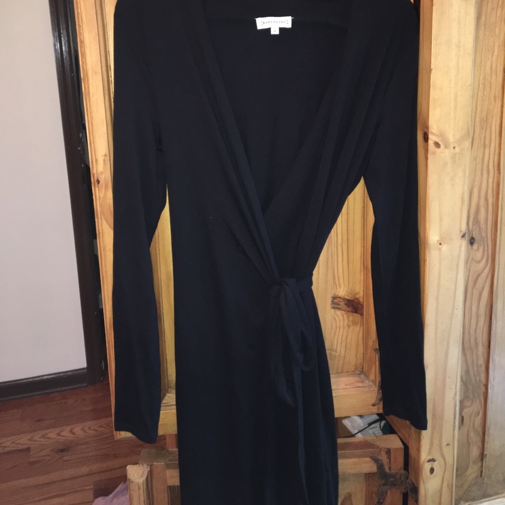 black wrap dress