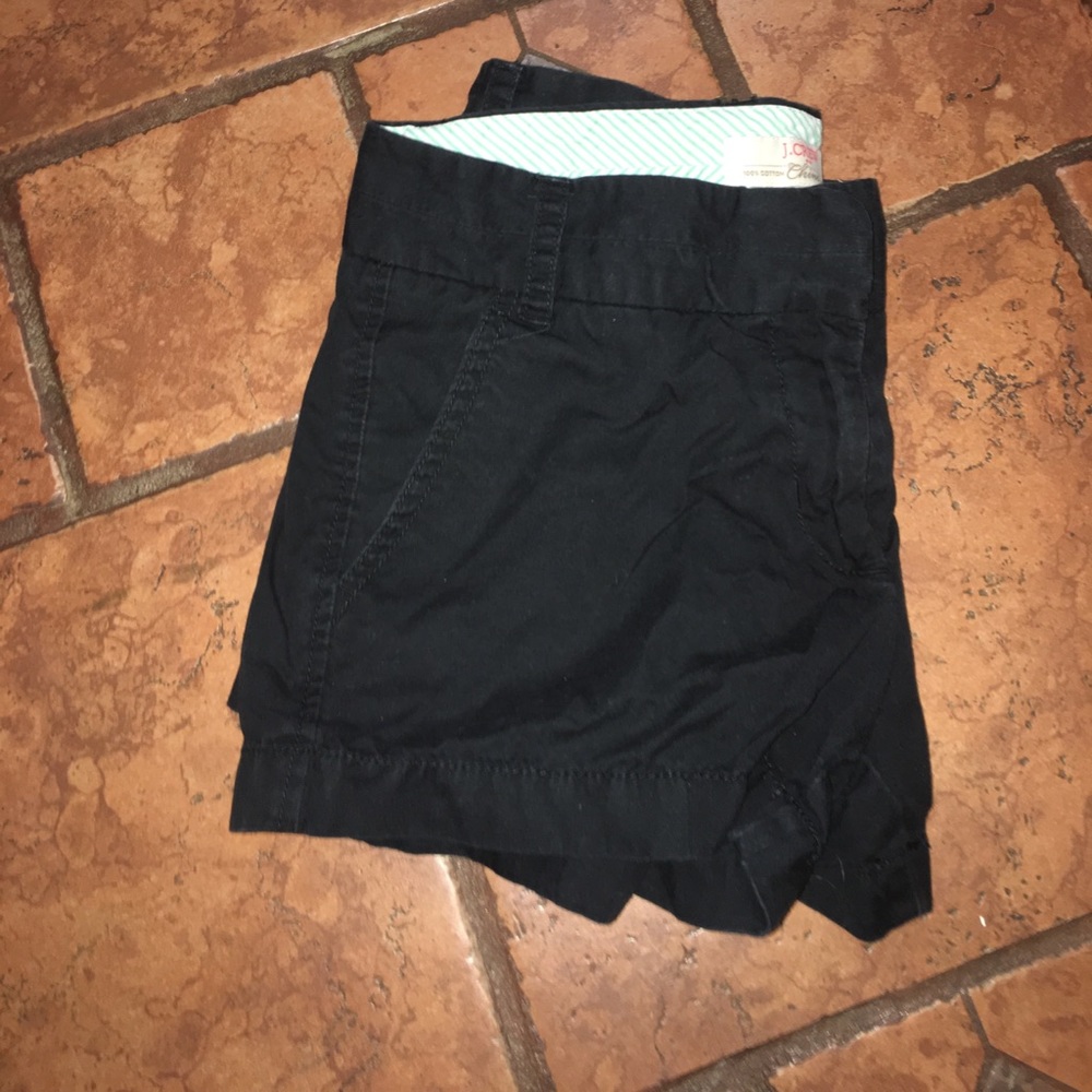 Black j crew chino shorts