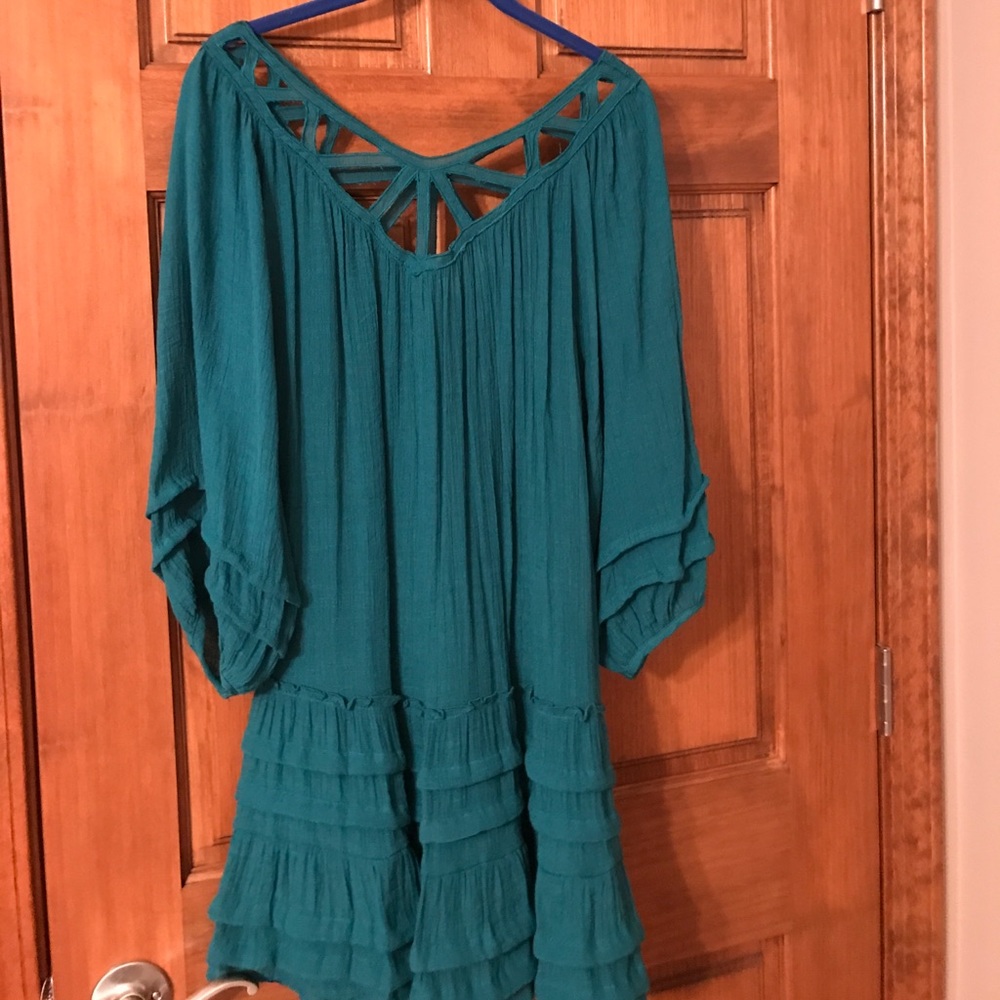 Teal Ruffle Umgee dress/tunic