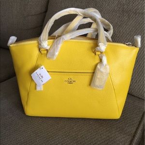 Coach yellow leather satchel