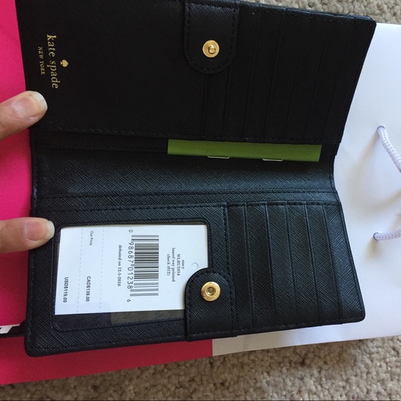 NWT Kate Spade black/white Stacy wallet - Picture 3 of 3