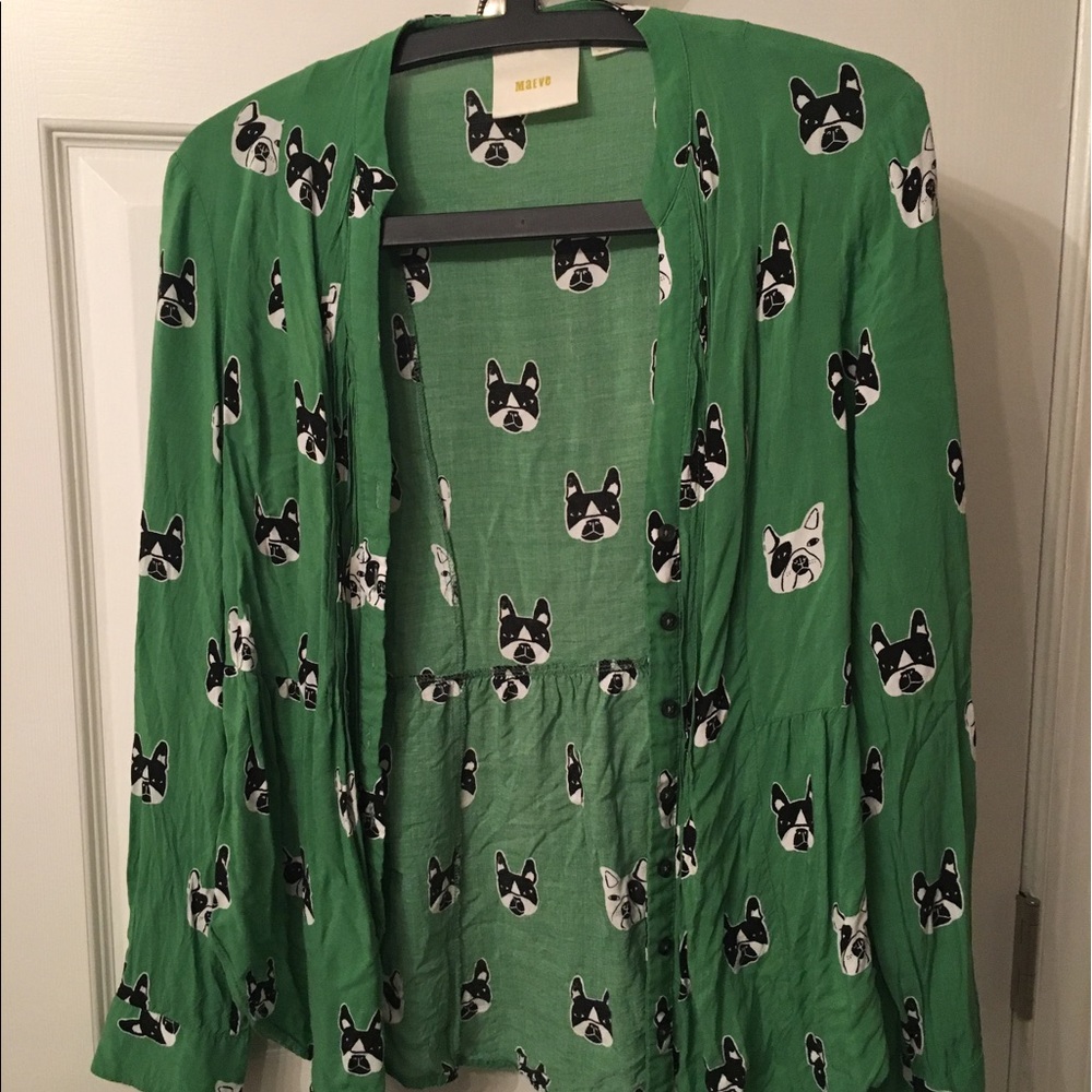 Maeve Anthropologie French Bulldog shirt - 6