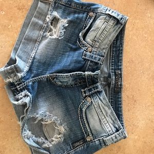 Jean shorts--Silver