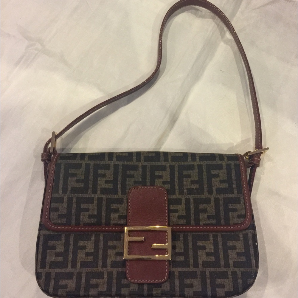 Brown monogram handbag