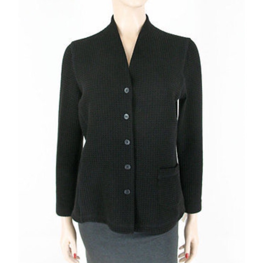 Eileen Fisher XL Black Waffle Knit Blazer 💐