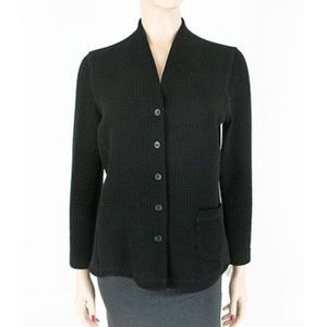 Eileen Fisher XL Black Waffle Knit Blazer 💐