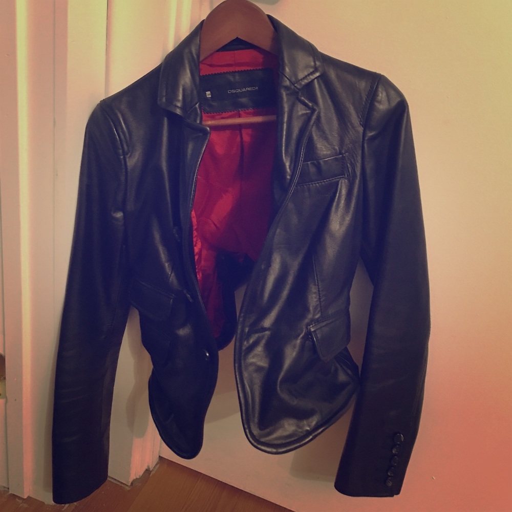 DSQUARED leather jacket size XS , 38