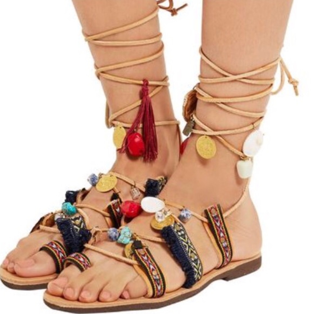 NWT Mabu by Maria BK Embellished Leather Sandals