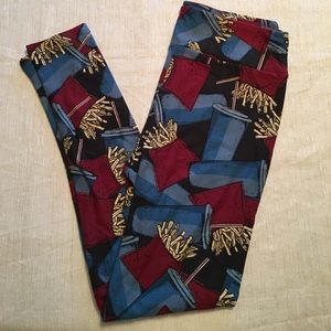 🦄 LuLaRoe TC French Fry & Soda Leggings