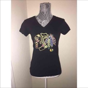Woman's black Hawks tee