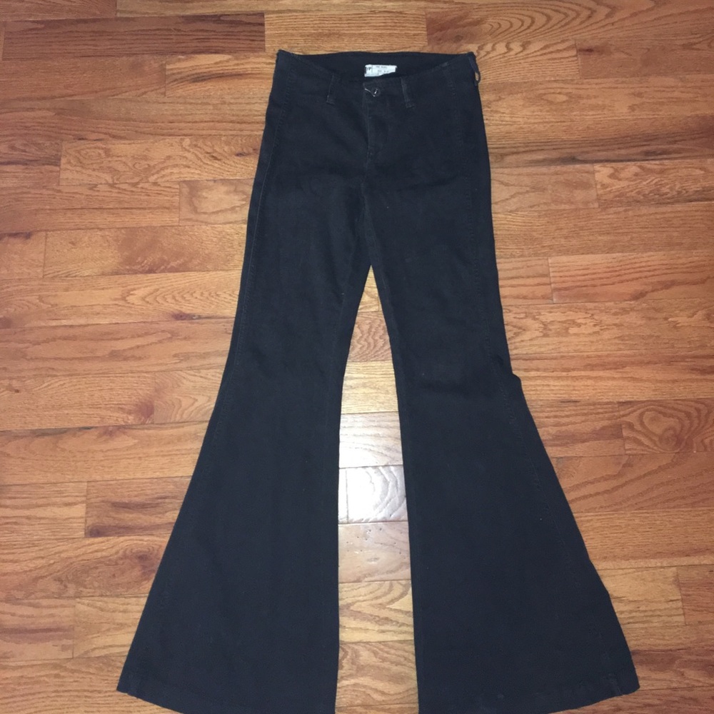 High waisted black flare jeans