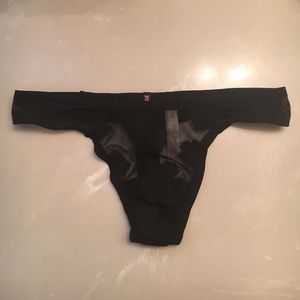 NEW PINK Mesh Extra Low Rise Black Thong