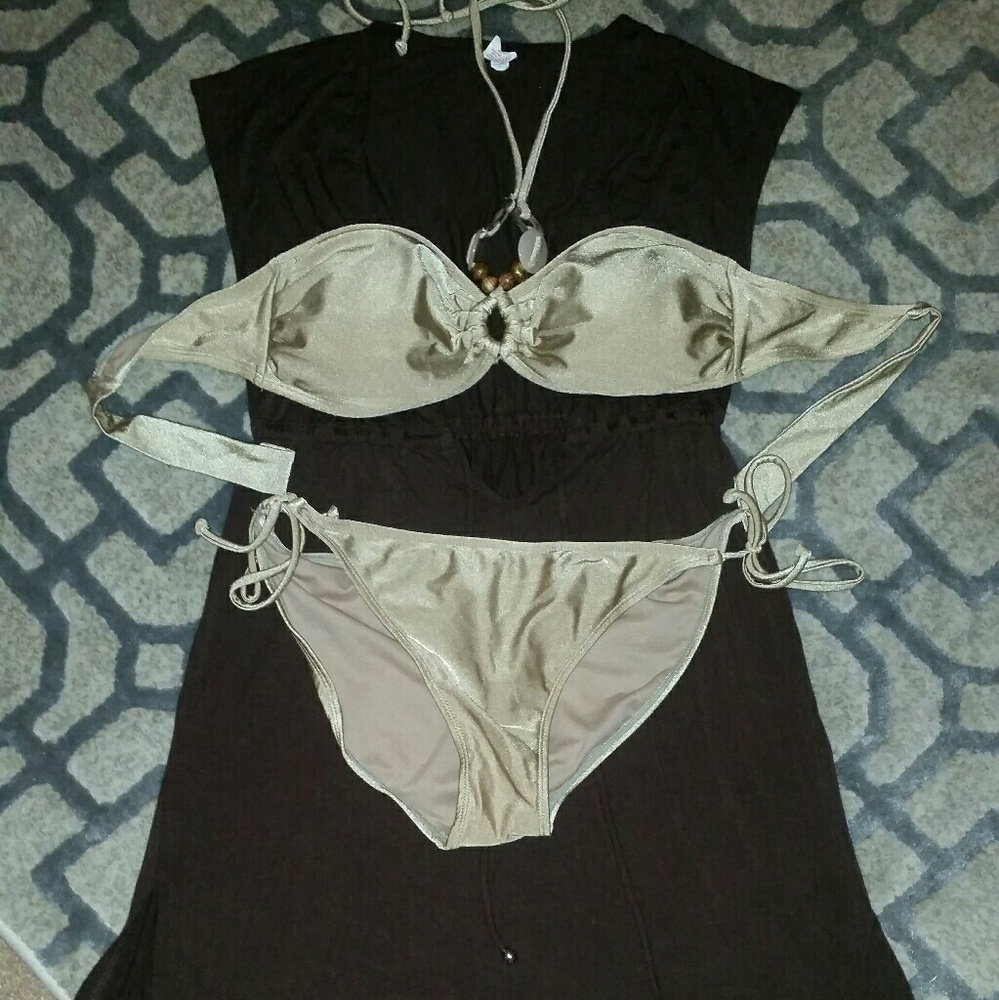 💟  BOGO Sexy gold metallic bikini set bundle
