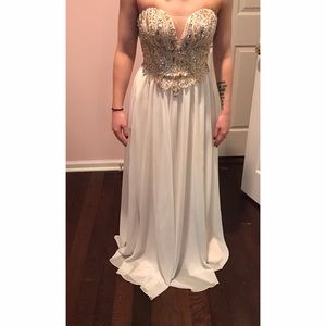 Gold sequin prom dress