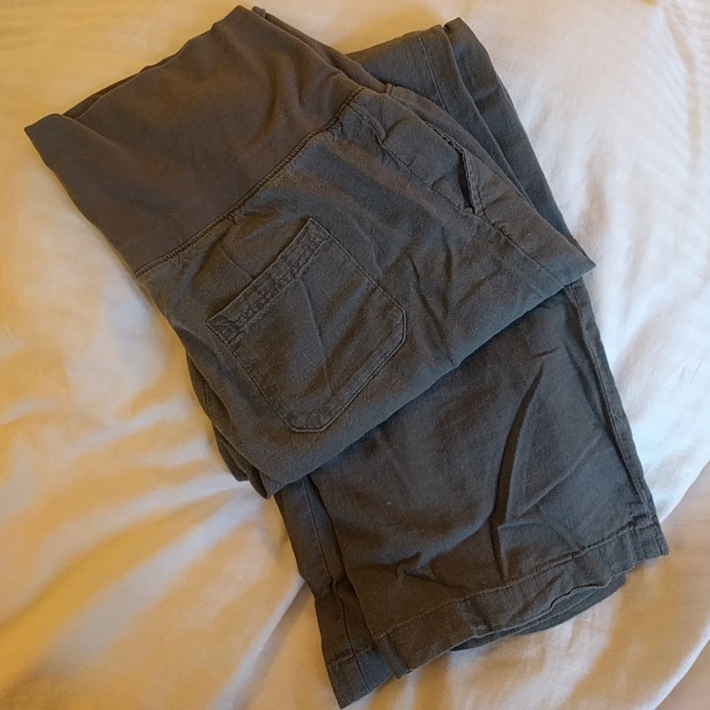 Linen blend maternity pants