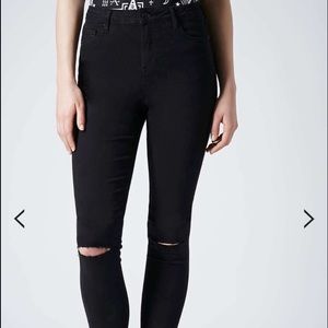 Topshop Jamie black Moto jeans tall