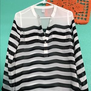 Women's sheer striped blouse