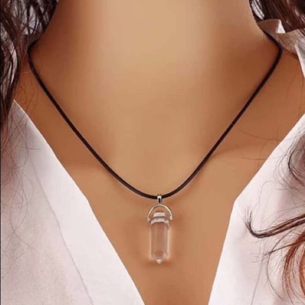 Clear Healing Stone Gemstone Statement Necklace