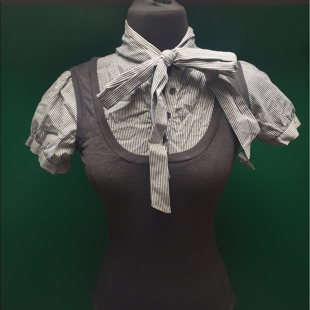 Gray two piece attached top