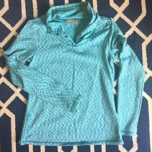 Athleta Blue Zig Zag Yoga Pullover