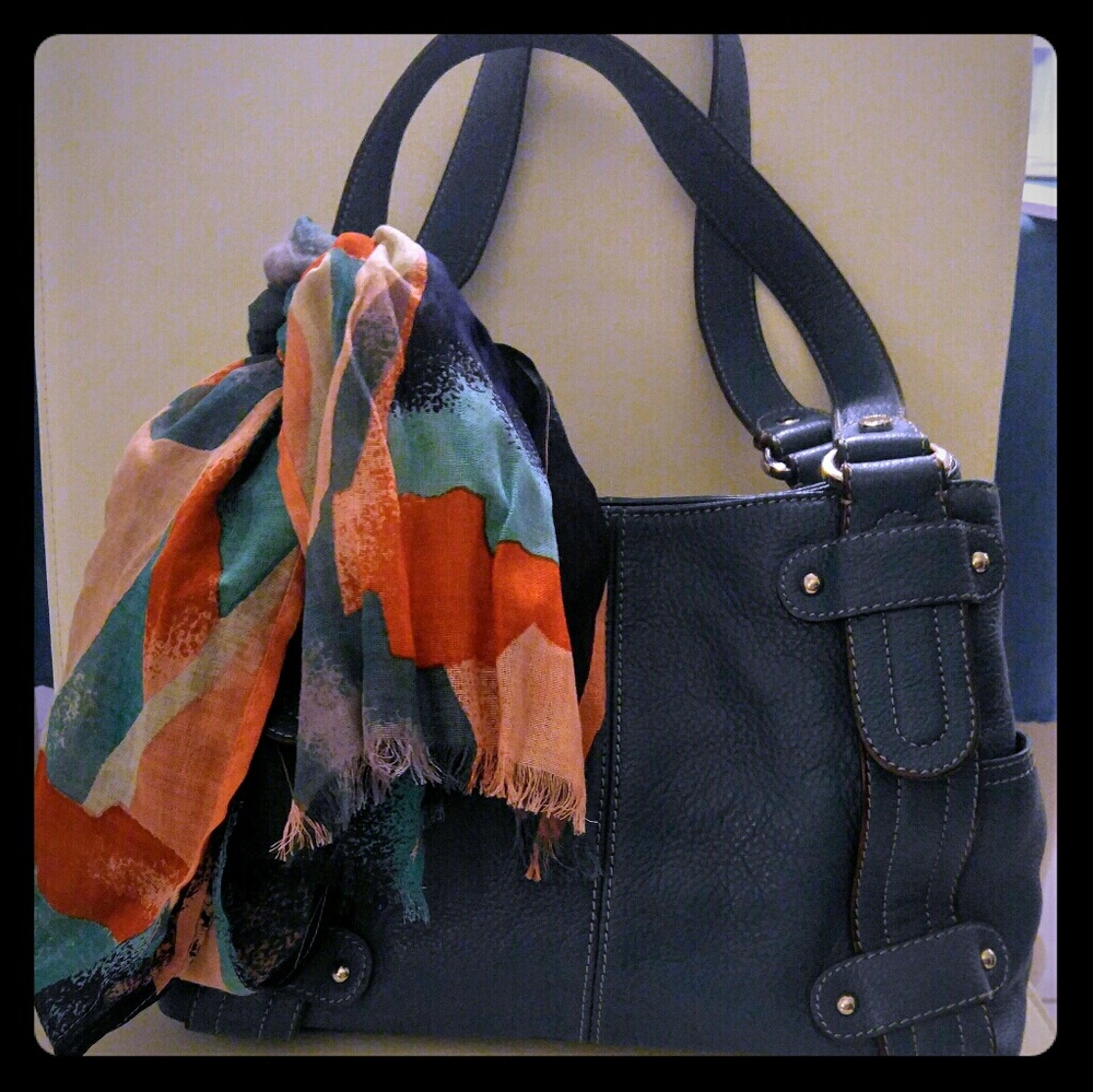 Tignanello Teal Leather Purse