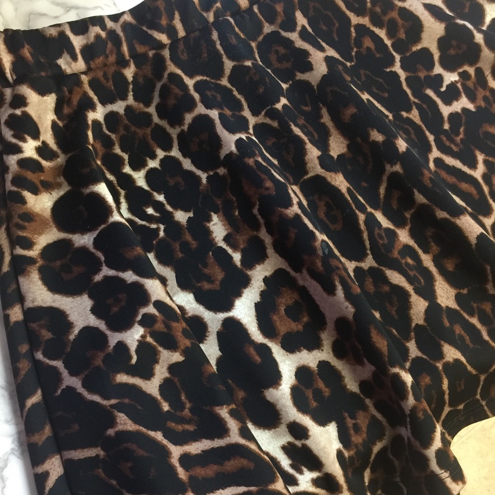Leopard print flowing skirt