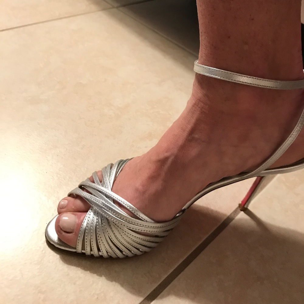 Christian Louboutin silver ankle  sz40
