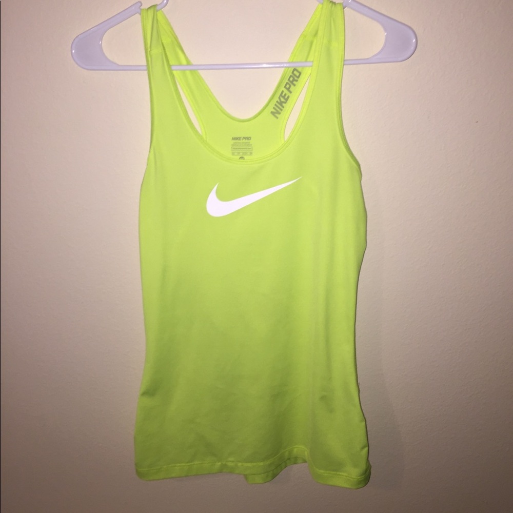 fitted highlighter yellow nike tank